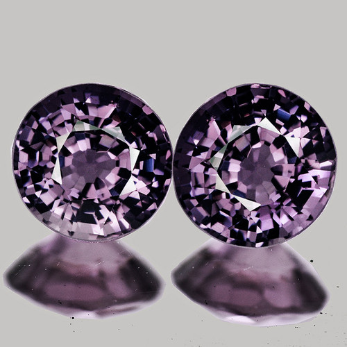 4.20 mm 2 pcs Round AAA Fire Natural Titanium Violet Spinel {Flawless-VVS}
