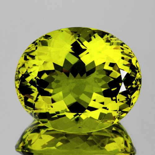 22x20 mm { 45.49 cts} Oval Brilliant Cut AAA Fire Intense Green Gold Lemon Quartz Natural {Flawless-VVS1}