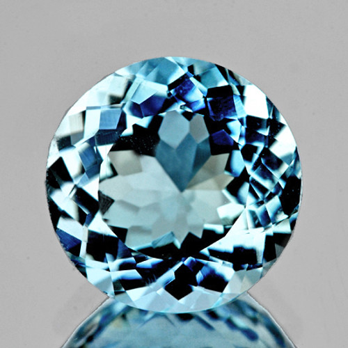 6.30 mm Round Brilliant Cut AAA Fire Natural Santa Maria Blue Aquamarine {Flawless-VVS1}