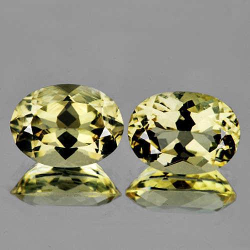 8x6 mm 2pcs { 2.37 cts } Oval Brilliant Cut AAA Fire Natural Yellow Labradorite {Flawless-VVS1}