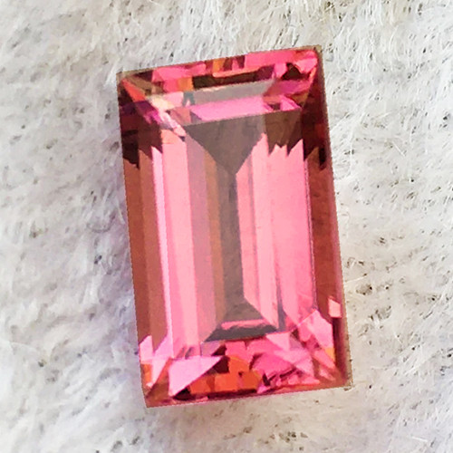 7.5x4.5 mm { 1.02 cts } Baguette Machine Emerald Cut Best AAA Fire AAA Padparadscha Pink Tourmaline Natural {Flawless-VVS1}--AAA Grade