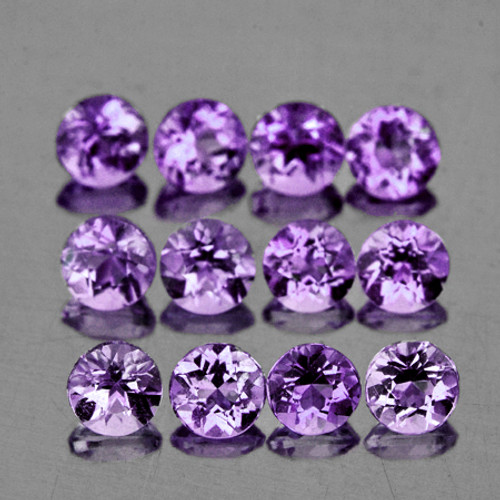 1.20 mm 100 pcs Round Brilliant Machine Cut Top Pinkish Purple Amethyst Natural {Flawless-VVS1}