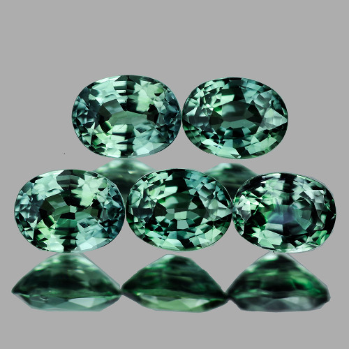 4x3 mm 5 pcs Oval AAA Fire Teal Blue Green Madagascar Sapphire Natural {Flawless-VVS}--AAA Grade