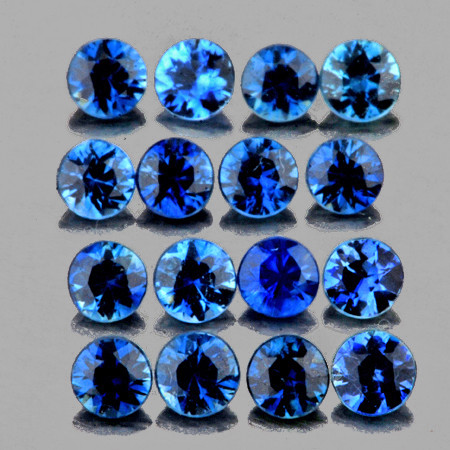 1.80 mm 30 pcs Round Brilliant Cut AAA Fire Intense Blue Sapphire Natural {Flawless-VVS}