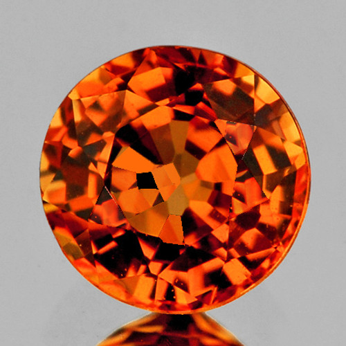 5.00 mm { 0.75 cts } Round AAA Fire Intense Orange Sapphire Natural {Flawless-VVS}--AAA Grade