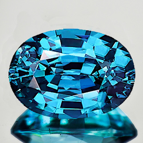 8.5x6.5 mm { 2.75 cts} Oval Superb Brilliancy Intense AAA Electric Blue Zircon Natural {Flawless-VVS1}--AAA Grade
