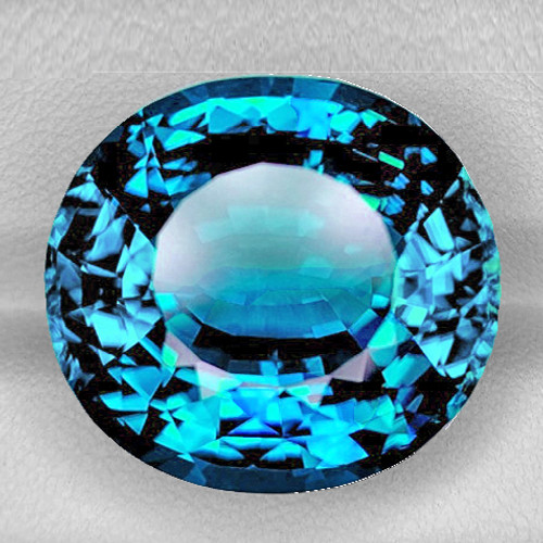 8x7 mm { 2.95 cts } Oval AAA Fire Intense Electric Blue Zircon Natural {Flawless-VVS1}--AAA Grade