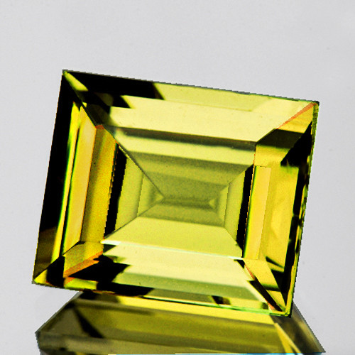 8x7 mm { 2.47 cts } Baguette Emerald Cut Best AAA Fire Bi Color Yellow Tourmaline Natural {Flawless-VVS}--AAA Grade
