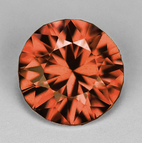 6.00 mm { 1.11 cts } Round Brilliant Cut Extreme Brilliancy Natural Color Shift Pink Orange Malaya Garnet {Flawless-VVS}--AAA Grade