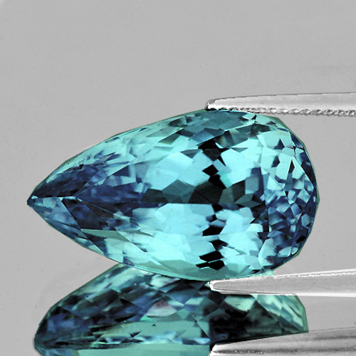 11x7 mm { 2.01 cts} Pear Brilliant Cut Extreme Brilliancy AAA Paraiba Blue Apatite Natural {Flawless-VVS}--AAA Grade