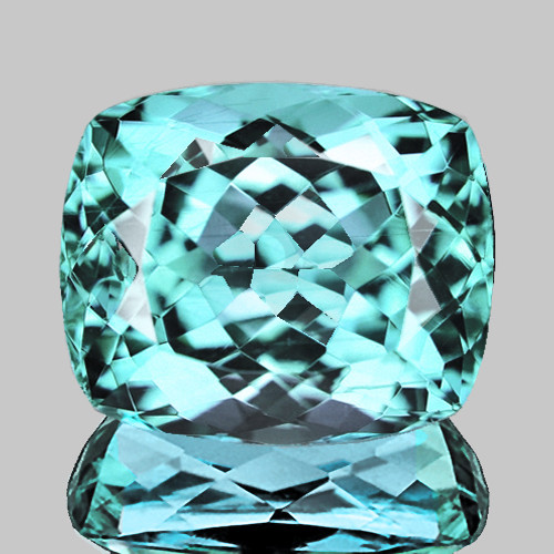 10x8 mm { 3.12 cts} Cushion Brilliant Cut Extreme Brilliancy Natural Paraiba Blue Apatite {Flawless-VVS}--AAA Grade