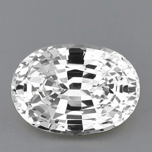 7.5x5.5 mm { 1.07 cts } Oval Best AAA Fire Natural Diamond White Ceylon Sapphire {Flawless-VVS}--AAA Grade