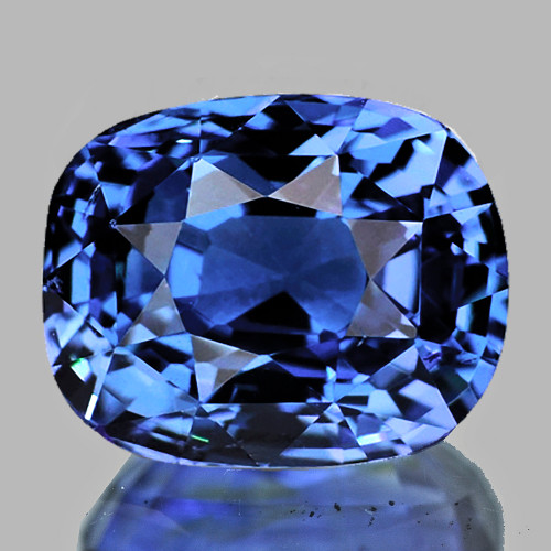 8x6 mm { 1.66 cts} Cushion AAA Fire Intense Ceylon Blue Sapphire Natural {Flawless-VVS}--AAA Grade--FREE CERTIFICATE