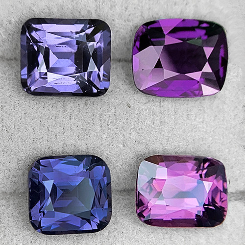 5.0-5.5x4.5  mm 4 pcs { 2.71 cts } Cushion AAA Fire Natural Mix Color Spinel {Flawless-VVS}--AAA Grade