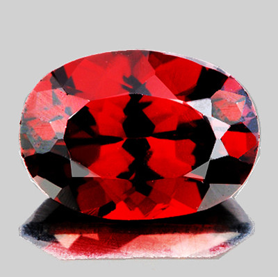 10.5 x 8 mm { 3.64 cts } Oval Brilliant Cut AAA Fire Intense Red Mozambique Garnet Natural {Flawless-VVS1)--AAA Grade