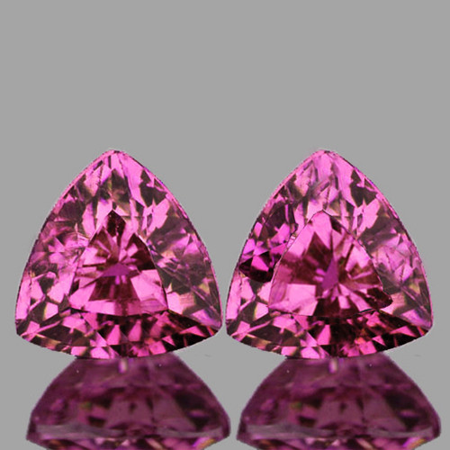 4.50 mm 2 pcs Trillion AAA Fire Intense Red Pink Sapphire Natural {Flawless-VVS}--AAA Grade