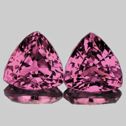 4.00 mm 2 pcs Trillion AAA Fire AAA Padparadscha Pink Sapphire Natural {Flawless-VVS}--AAA Grade