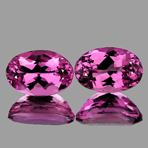 6x4 mm 2 pcs Oval Brilliant Cut AAA Fire AAA Vivid Pink Tourmaline Natural {Flawless-VVS1}--AAA Grade
