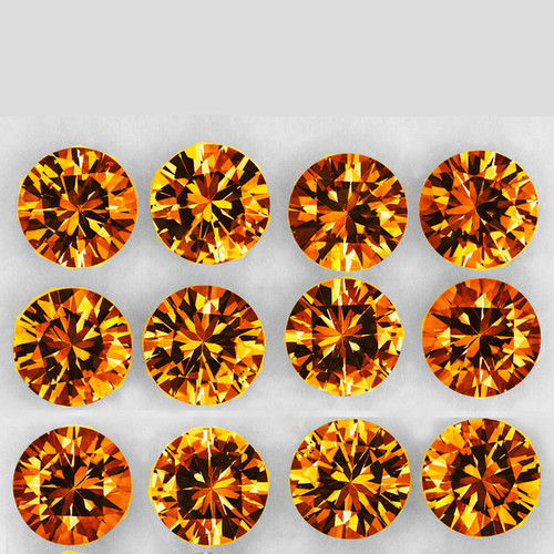 2.70 mm 12 pcs Round Machine Brilliant Cut Extreme Brilliancy Intense Golden Yellow Sapphire Natural {Flawless-VVS1}--AAA Grade