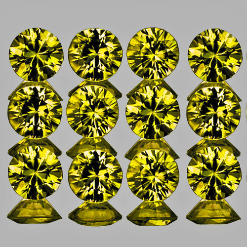 2.70 mm 12 pcs Round Machine Brilliant Cut Extreme Brilliancy Intense Canary Yellow Sapphire Naural {Flawless-VVS1}--AAA Grade