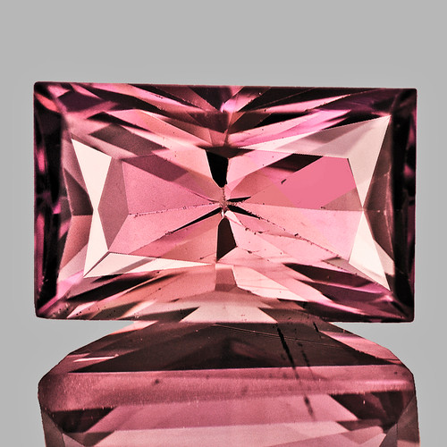 7.5x5 mm {1.12 cts } Baguette Machine Princess Cut AAA Neon Natural Padparadscha Pink Tourmaline {Flawless-VVS1}--AAA Grade