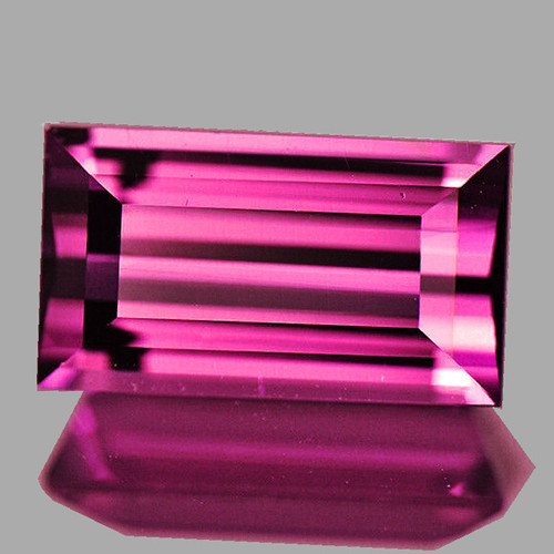 8x4 mm { 1.17 cts } Baguette Machine Emerald Cut Best AAA Neon Intense Hot Pink Tourmaline Natural {Flawless-VVS1}--AAA Grade