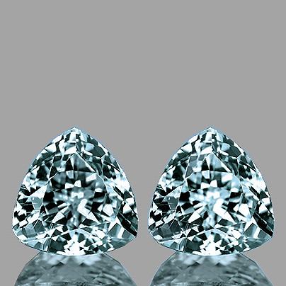 9.00 mm 2 pcs Trillion Brilliant Cut Extreme Brilliancy Natural Blue Aquamarine {Flawless-VVS}--AAA Grade