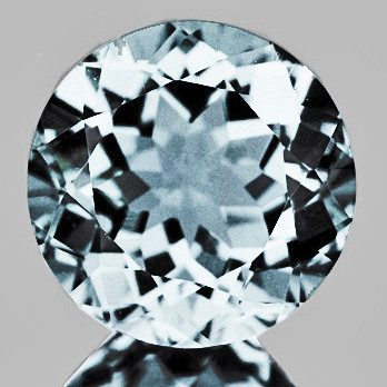 8.00 mm { 1.65 cts } Round Brilliant Cut Extreme Brilliancy Natural Blue Aquamarine {Flawless-VVS1}--AAA Grade