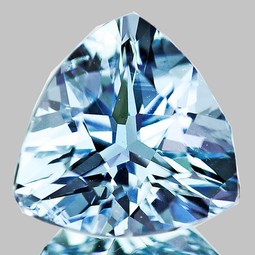 7.00 mm { 1.11 cts } Trillion Brilliant Cut Extreme Brilliancy Top Blue Aquamarine Natural {Flawless-VVS}--AAA Grade
