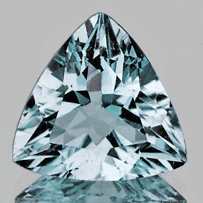9.00 mm { 1.70 cts } Trillion Brilliant Cut AAA Fire Natural Sky Blue Aquamarine {Flawless-VVS}