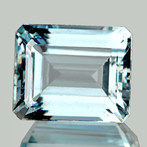 14x12 mm { 7.90 cts } Octagon Emerald Cut AAA Fire Natural Sky Blue Aquamarine {Flawless-VVS}