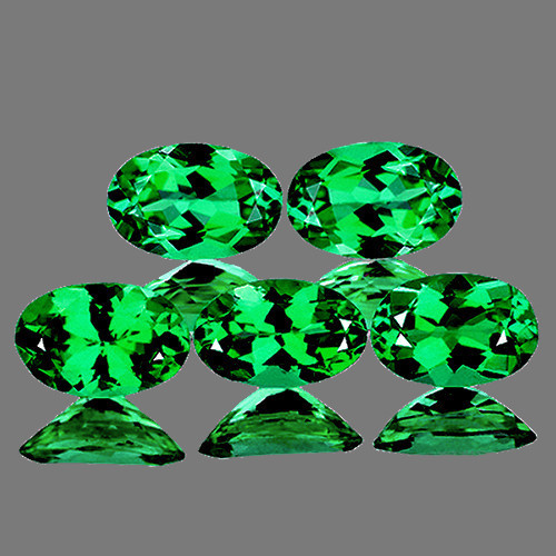 5x3 mm 5 pcs Oval Brilliant Cut AAA Fire Natural AAA Emerald Green