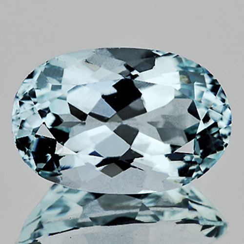 9.5x6.5 mm { 1.91 cts } Oval Brilliant Cut AAA Fire Natural Blue Aquamarine {Flawless-VVS}