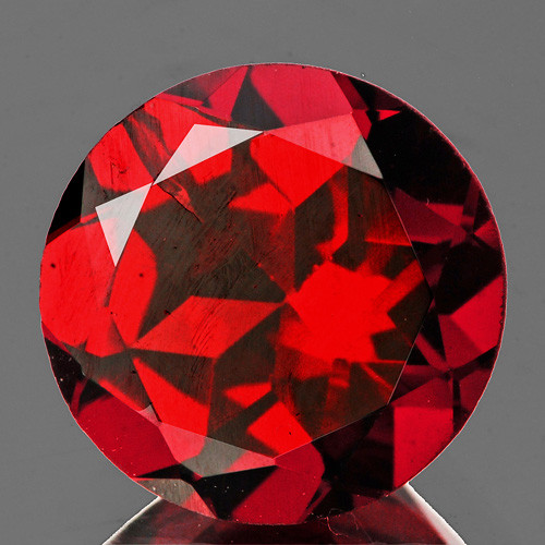 7.50 mm 1 pc Round Brilliant Cut AAA Fire Intense Red Mozambique Garnet Natural {Flawless-VVS}--AAA Grade