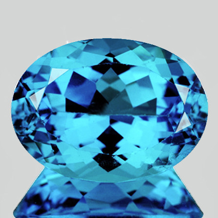 12x9 mm { 5.12 cts} Oval Brilliant Cut AAA Fire Intense AAA Baby Swiss Blue Topaz {Flawless-VVS1}--AAA Grade