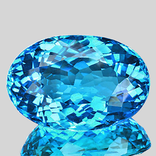 14.5x9.5 mm { 8.77 cts} Oval Brilliant Cut AAA Fire Intense AAA Baby Swiss Blue Topaz {Flawless-VVS1}--AAA Grade