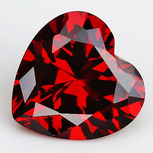 8.50 mm { 2.50 cts } Heart Brilliant Cut Extreme Brilliancy Natural AAA Red Mozambique Garnet {Flawless-VVS1}--AAA Grade
