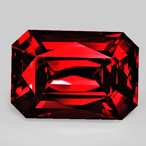 9x6.5 mm { 2.66 cts } Octagon Emerald Cut Extreme Brilliancy Intense AAA Red Mozambique Garnet Natural {Flawless-VVS1}--AAA Grade