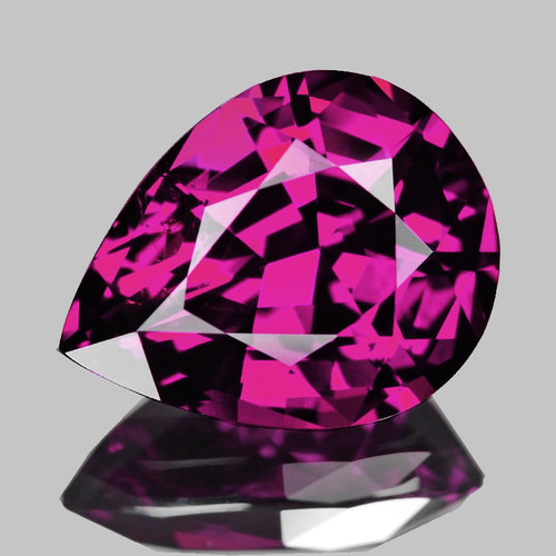 9x7 mm { 2.09 cts} Pear Extreme Brilliancy Intense Pink Purple Rhodolite Garnet Natural (Umbalite) {Flawless-VVS1}--AAA Grade