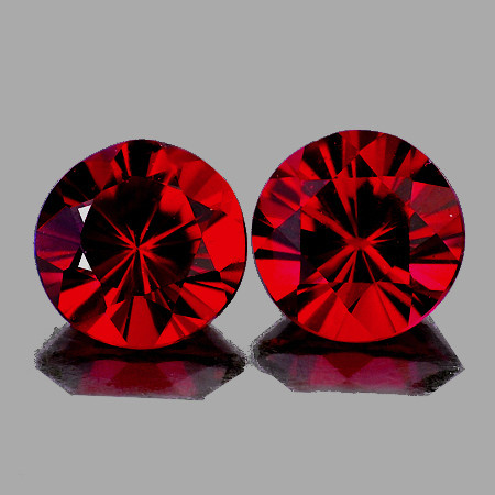 4.00 mm 2 pcs { 0.71 cts } Round Brilliant Cut AAA Fire Intense Red Spinel Natural {Flawless-VVS}--AAA Grade