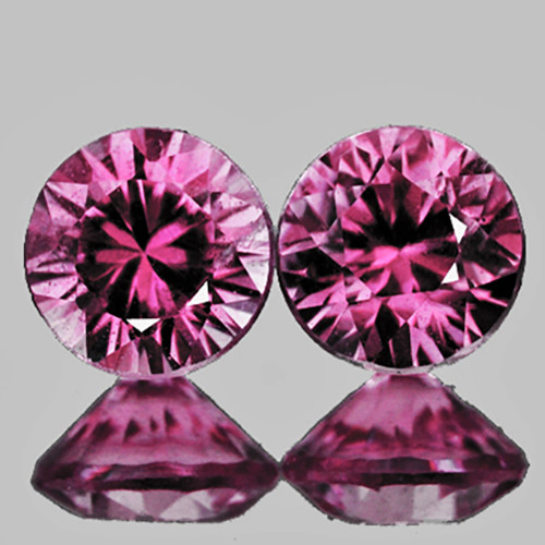 4.00 mm 2 pcs Round Brilliant Cut AAA Fire Natural Red Violet Spinel Natural {Flawless-VVS}--AAA Grade