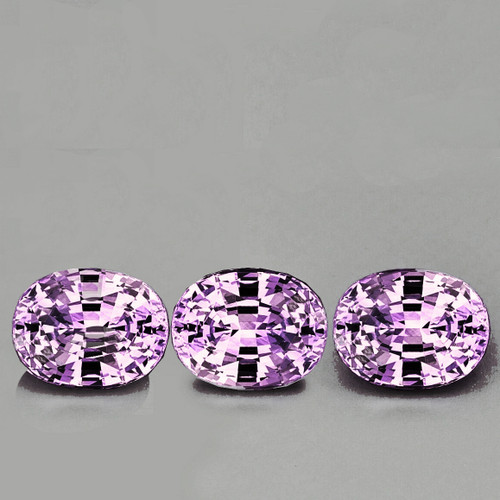 5x4 mm 3 pcs { 1.31 cts } Oval Extreme Brilliancy Natural Purple Spinel Natural {Flawless-VVS}--AAA Grade