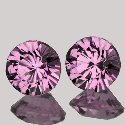 4.50 mm 2 pcs Round Brilliant Cut AAA Fire Natural AAA Violet Pink Spinel {Flawless-VVS}