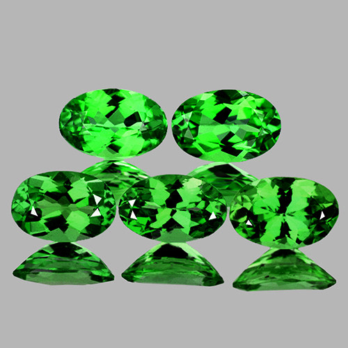 5x3 mm 5 pcs Oval Brilliant Cut AAA Fire Intense Chrome Green Tsavorite Garnet {Flawless-VVS}--AAA Grade