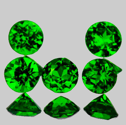 3.50 mm 5 pcs Round Brilliant Cut AAA Fire AAA Emerald Green Tsavorite Garnet Natural { AAA Grade }
