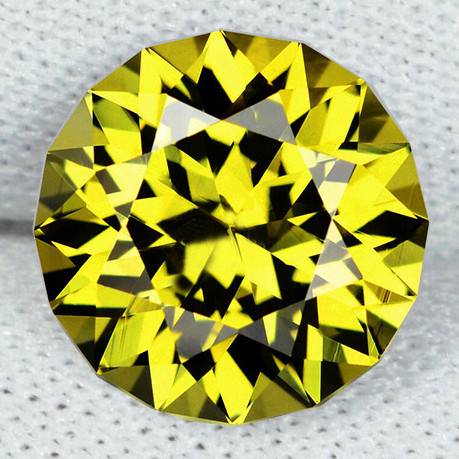 5.40 mm { 0.70 cts } Round Machine Brilliant Cut Extreme Brilliancy Intense Yellow Chrysoberyl Natural {Flawless-VVS}--AAA Grade