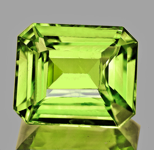 6x5 mm { 0.93 cts} Octagon Asscher Cut Best AAA Fire Intense Yellow Green Chrysoberyl {Flawless-VVS}--AAA Grade