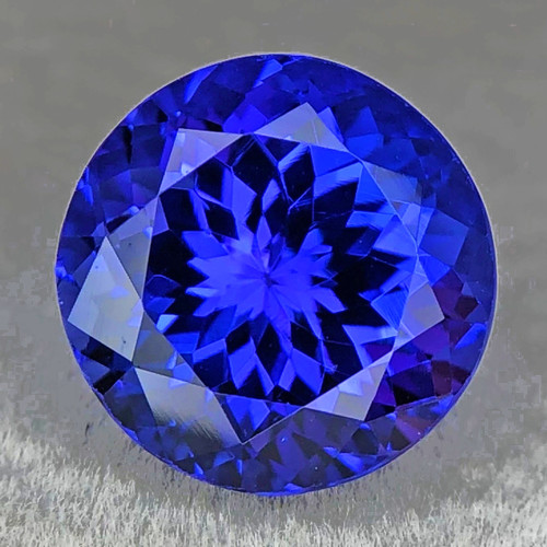 8.00 mm { 2.38 cts} Round Brilliant Cut Extreme Brilliancy Best AAA D Block Purple Blue Tanzanite Natural {Flawless-VVS1}--Premium Grade--FREE CERTIFICATE
