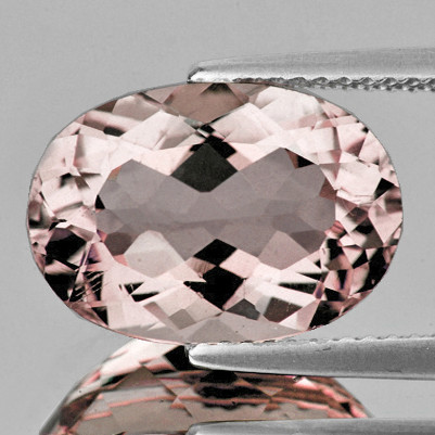 8x5.5 mm { 1.03 cts } Oval Brilliant Cut AAA Fire Natural Peach Morganite { Flawless-VVS }