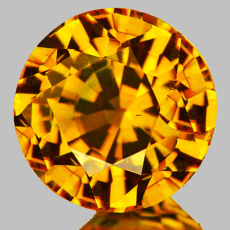 5.50 mm { 0.89 cts } Round Machine Cut Best AAA Fire Intense Golden Yellow Sapphire Natural {Flawless-VVS1}--AAA Grade